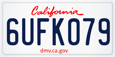 CA license plate 6UFK079