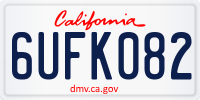 CA license plate 6UFK082