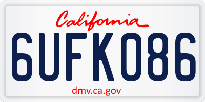 CA license plate 6UFK086