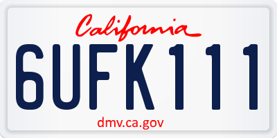 CA license plate 6UFK111