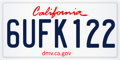 CA license plate 6UFK122