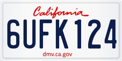 CA license plate 6UFK124