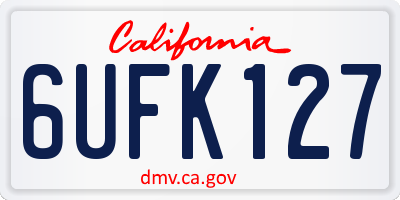 CA license plate 6UFK127