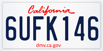 CA license plate 6UFK146