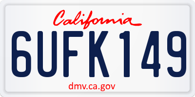 CA license plate 6UFK149