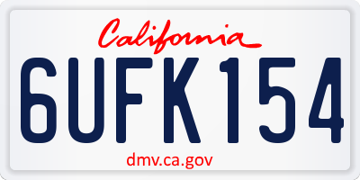 CA license plate 6UFK154