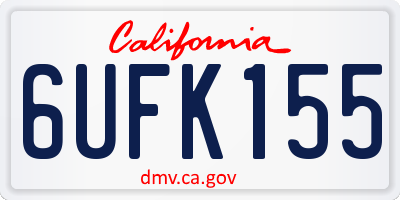 CA license plate 6UFK155