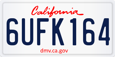 CA license plate 6UFK164