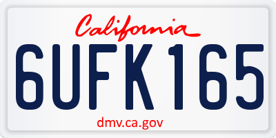 CA license plate 6UFK165