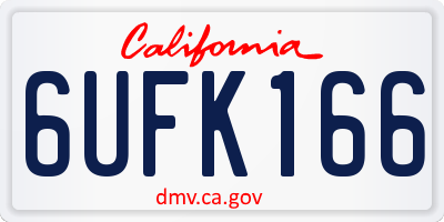 CA license plate 6UFK166