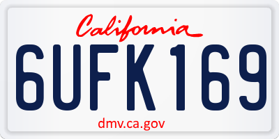 CA license plate 6UFK169