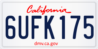 CA license plate 6UFK175