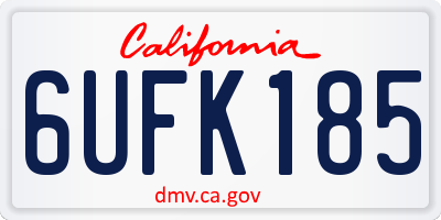 CA license plate 6UFK185