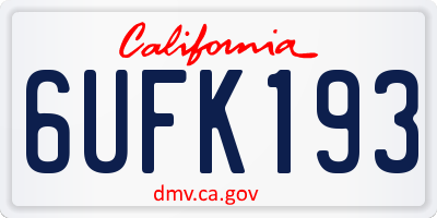 CA license plate 6UFK193