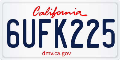 CA license plate 6UFK225