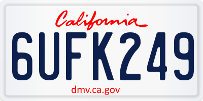 CA license plate 6UFK249