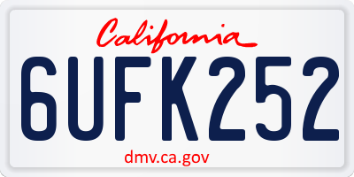 CA license plate 6UFK252