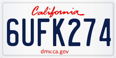CA license plate 6UFK274