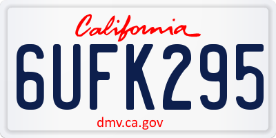 CA license plate 6UFK295