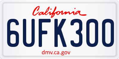 CA license plate 6UFK300