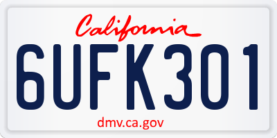 CA license plate 6UFK301