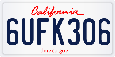 CA license plate 6UFK306
