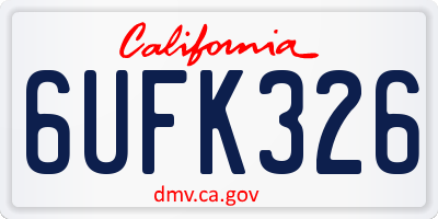 CA license plate 6UFK326