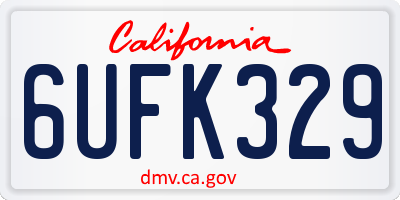CA license plate 6UFK329