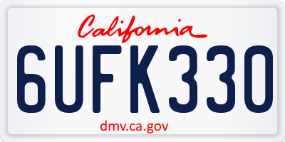 CA license plate 6UFK330