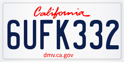 CA license plate 6UFK332