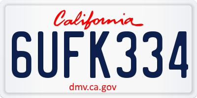 CA license plate 6UFK334