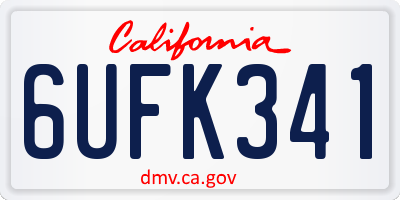 CA license plate 6UFK341