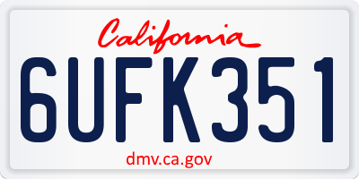 CA license plate 6UFK351