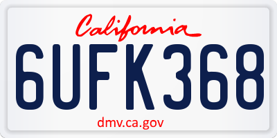 CA license plate 6UFK368