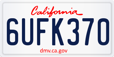 CA license plate 6UFK370