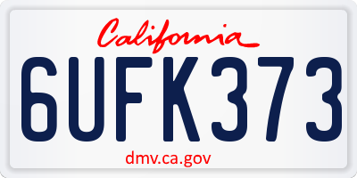 CA license plate 6UFK373
