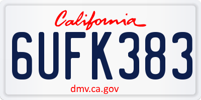 CA license plate 6UFK383