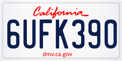 CA license plate 6UFK390