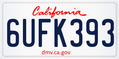 CA license plate 6UFK393