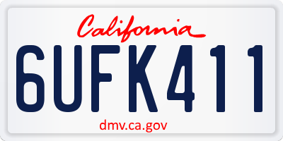 CA license plate 6UFK411