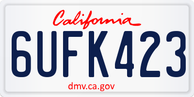 CA license plate 6UFK423