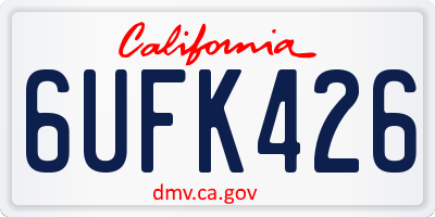 CA license plate 6UFK426