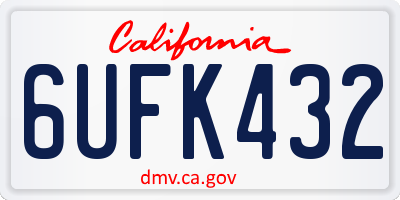 CA license plate 6UFK432