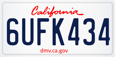 CA license plate 6UFK434