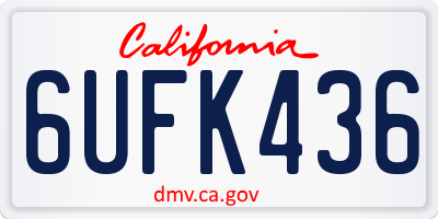 CA license plate 6UFK436