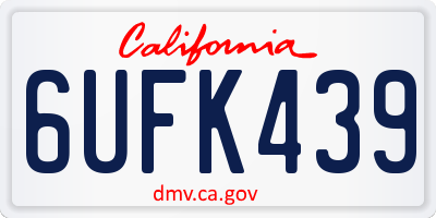 CA license plate 6UFK439