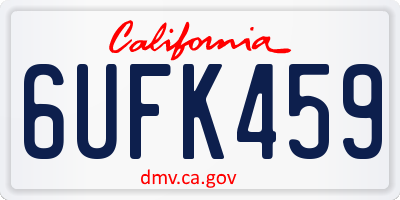 CA license plate 6UFK459