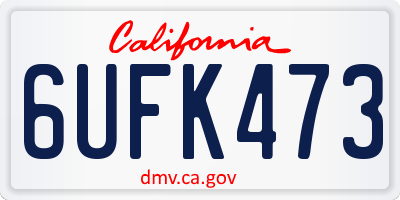 CA license plate 6UFK473
