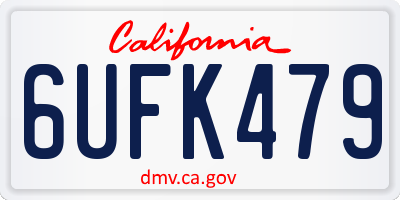 CA license plate 6UFK479