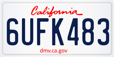 CA license plate 6UFK483